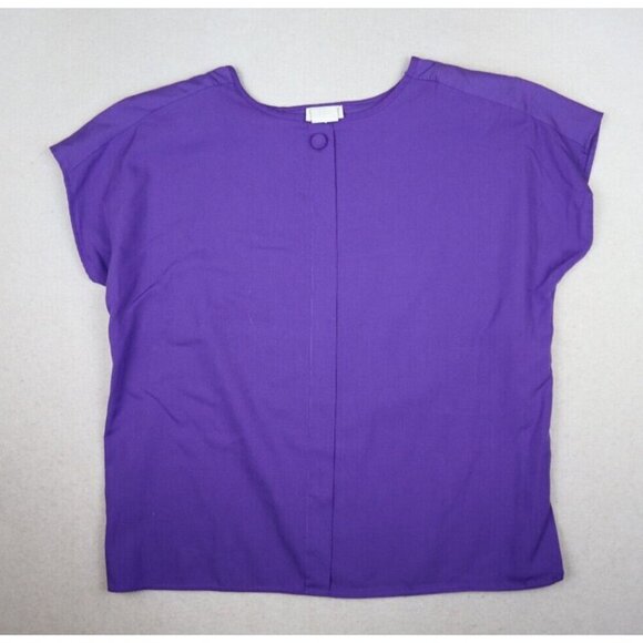 NOUVEAU - VINTAGE 80s 90s WOMEN'S PURPLE SHORT SLEEVE TOP - SIZE L - Picture 1 of 7